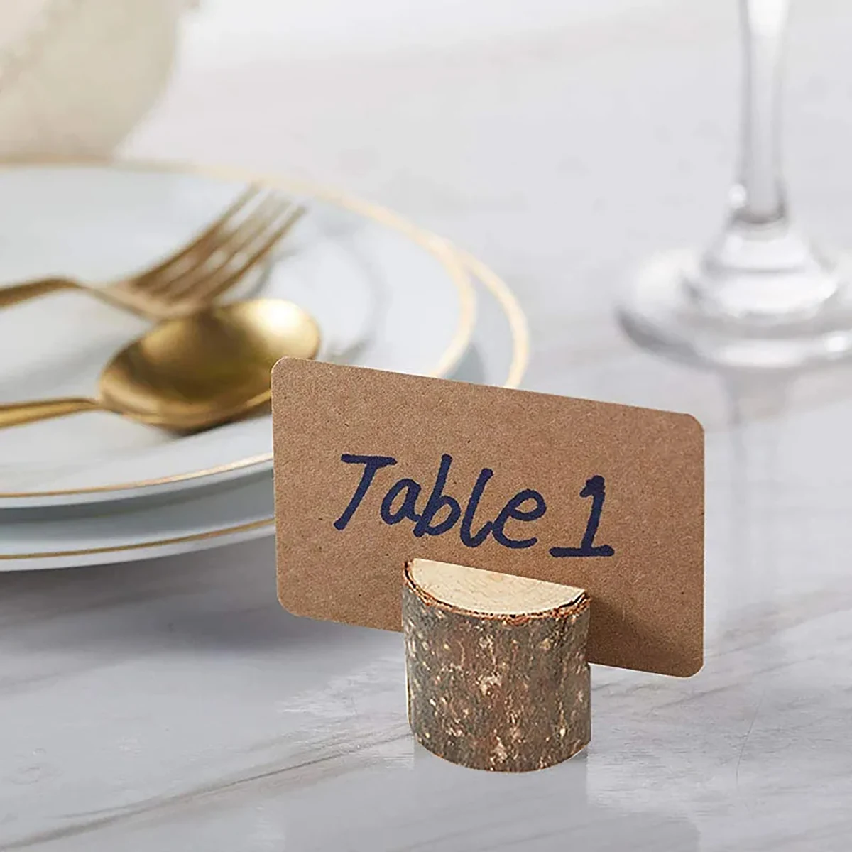 10pcs/set Natural Stump Card Holders Stand Card Photo Clip Holder Wedding Party Decorations Table Reminder Accessories