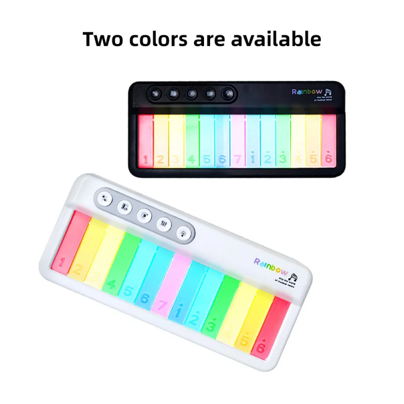 13Key Colorful Music Keyboard Piano Musical Instrument Colorful Light Music Box Portable Piano Keyboard Small for Beginner