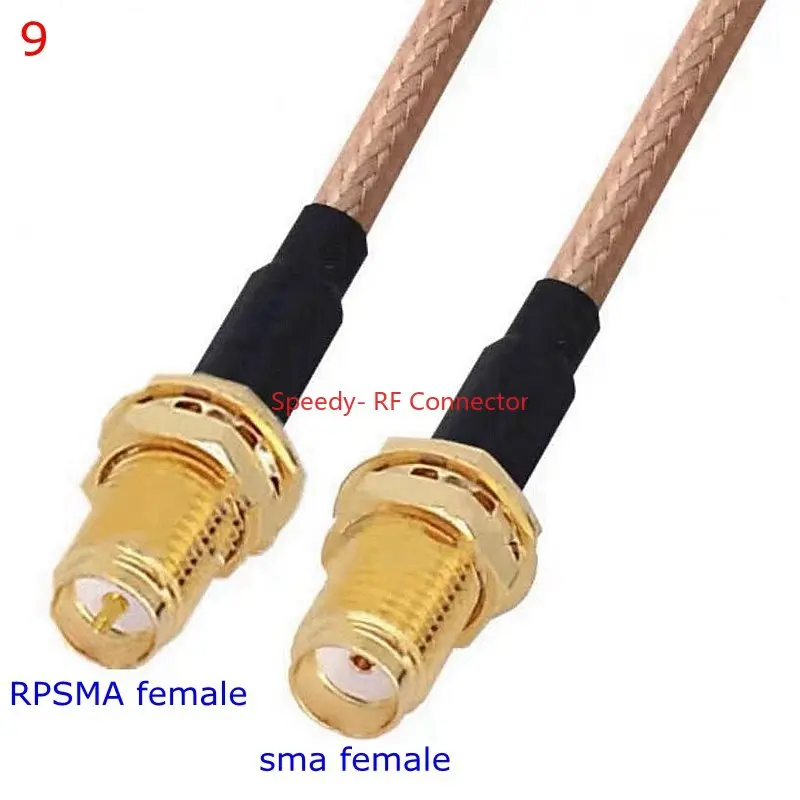 thumbnail image 1 of Kit de conector RG316 SMA a SMA macho hembra, conector RPSMA macho hembra a SMA, para cable de extensión de puente de coleta RG-316 de baja pérdida, 1 of 5