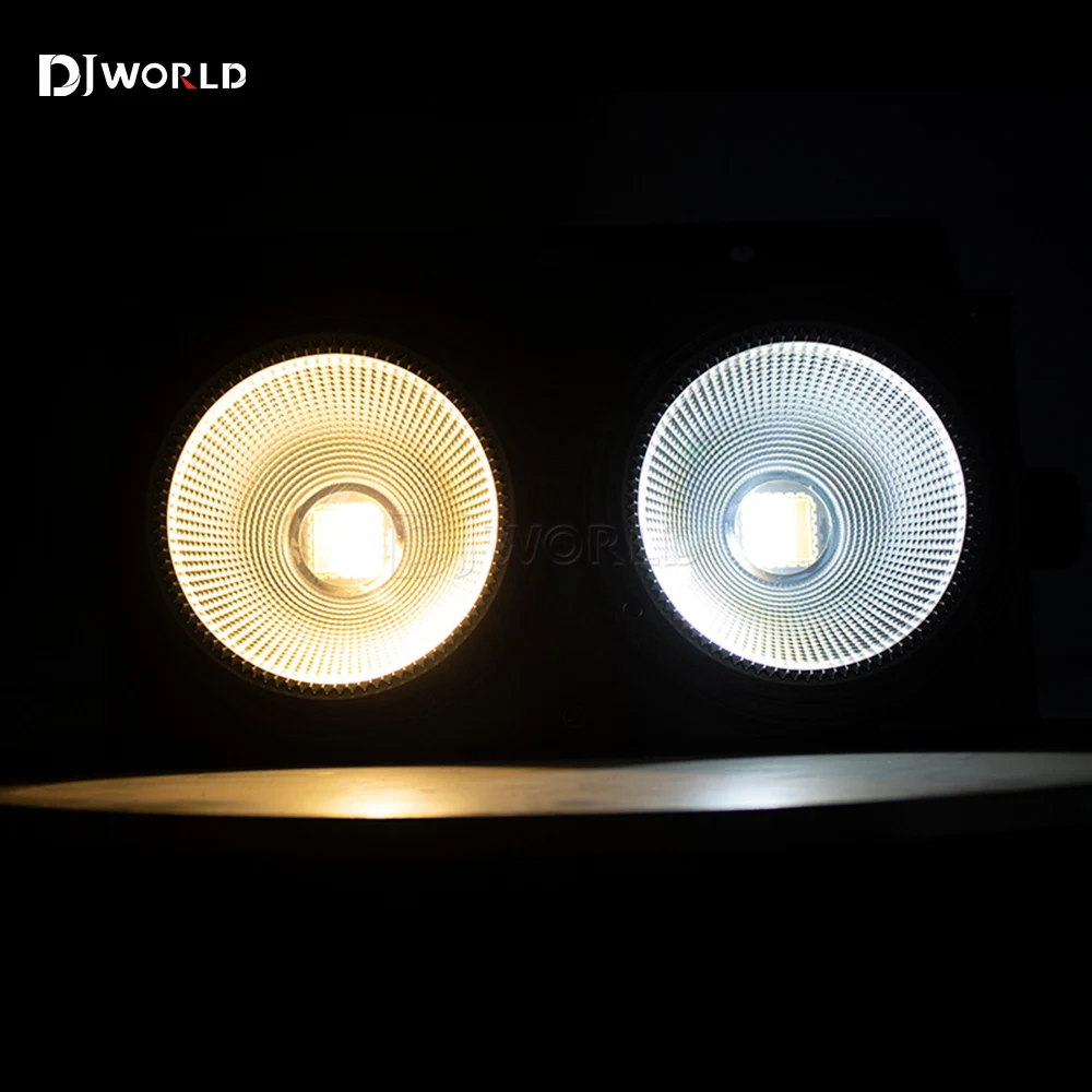 200W Cob 2 Eyes LED Par Cold / Warm White 2IN1 DMX Stage Lighting Voice Control for Party Club Disc Christmas 2X100W Blinder 5