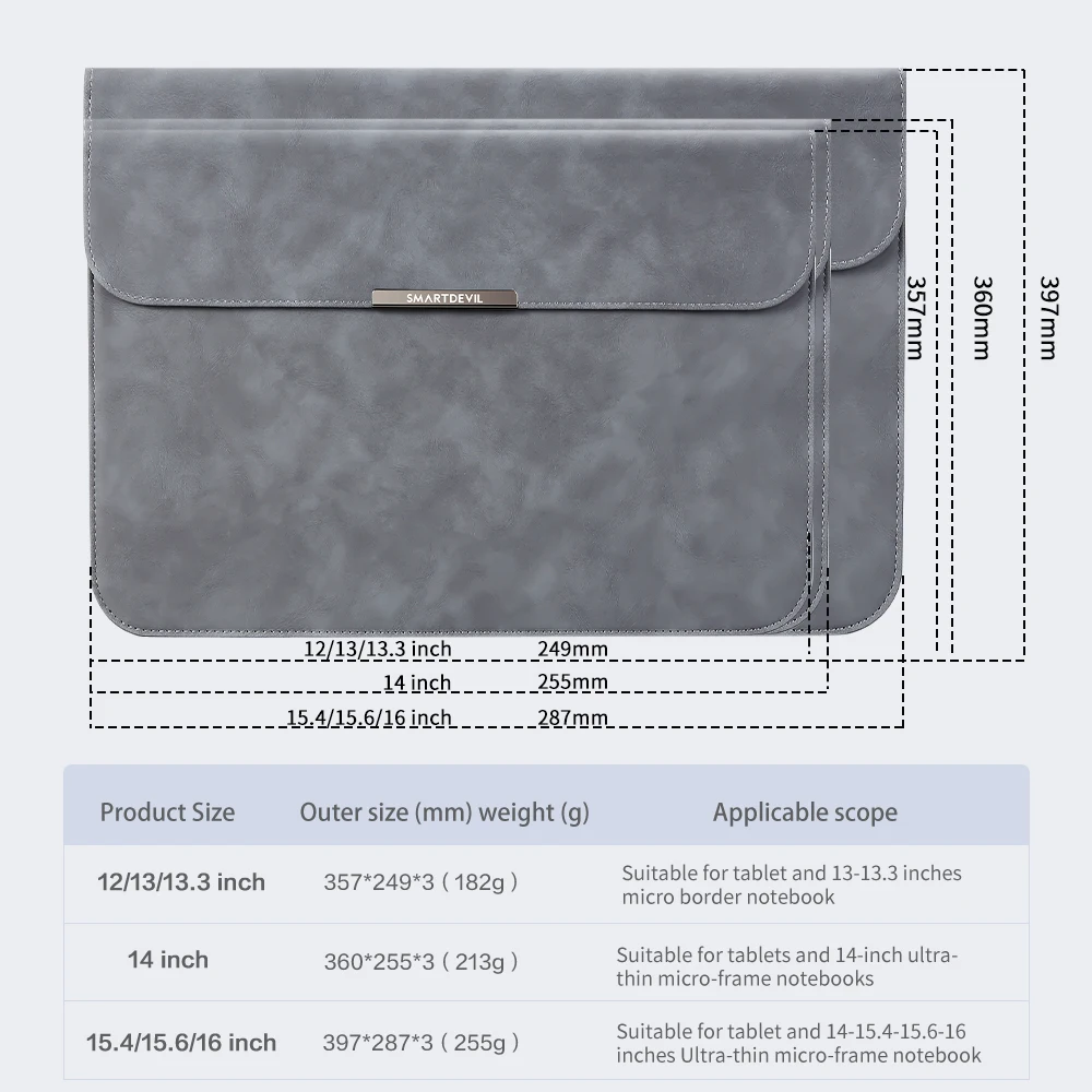 SmartDeviL LAptop Bag 9 in 11 12 16 인치 MacBook Air Pro Matebook 컴퓨터 패키지 내부 담낭 13 14 인치 iPad 용