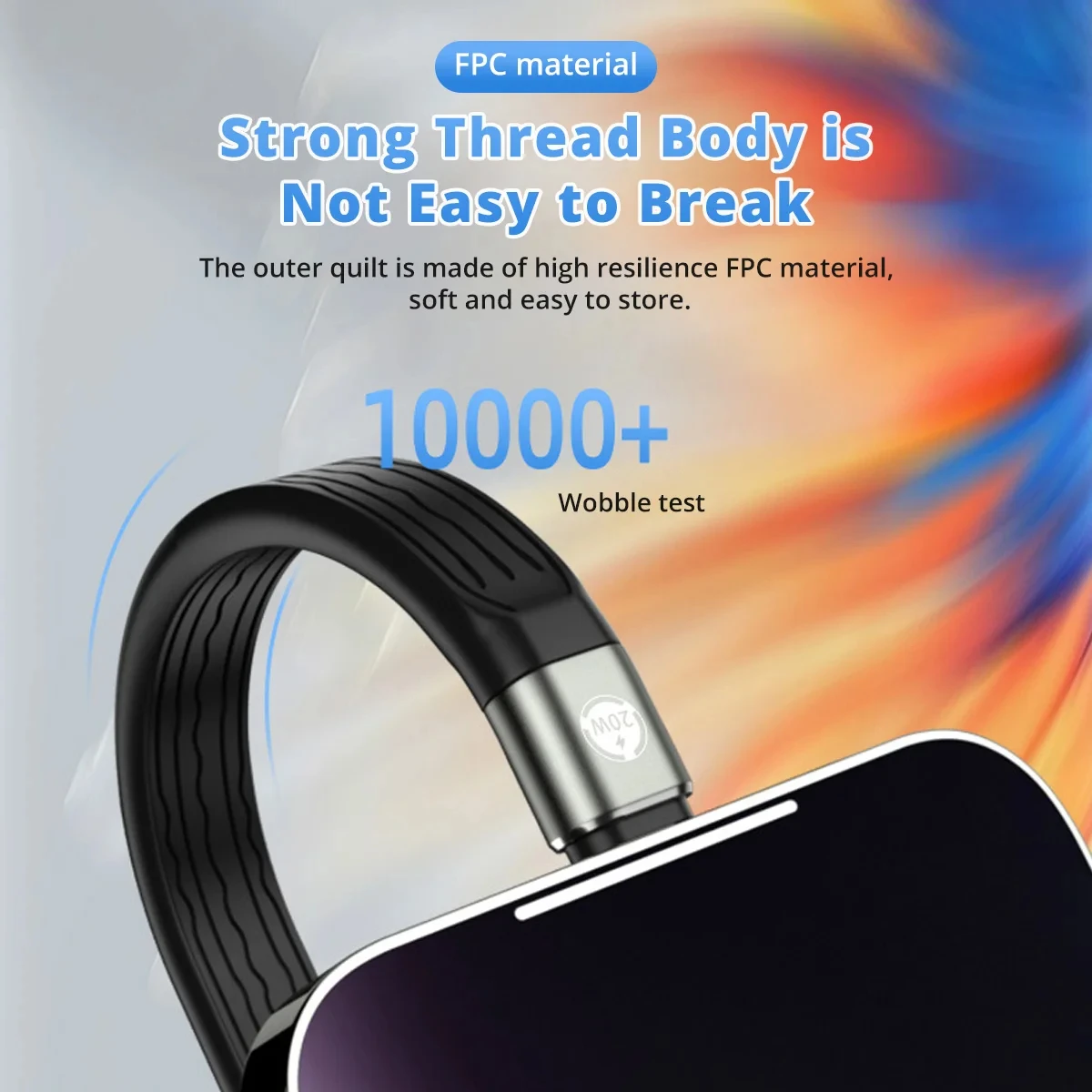 Enhanced USB-C to Lightning Cable with Soft FPC & 3A PD20W Fast Charging Support