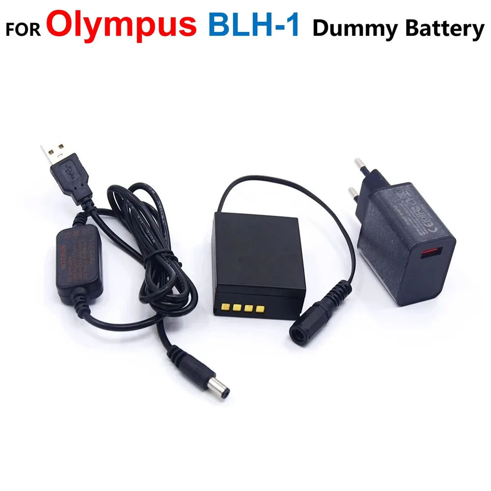 Ps-Blh-1 Blh1 Batteria Fittizia Accoppiatore Cc + Cavo Usb Power Bank + Caricatore Adattatore 5V Per Fotocamera Olympus Em1 Mark Ii Em1-2 Em1 Mark 2