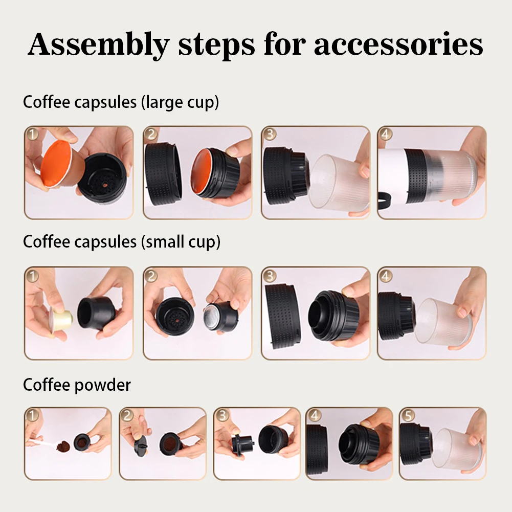 USB Portable Coffee Maker Time Saving Electric Espressoes Maker 3 In 1 Wireless Multipurpose Coffee Machine Indoor Outdoor
