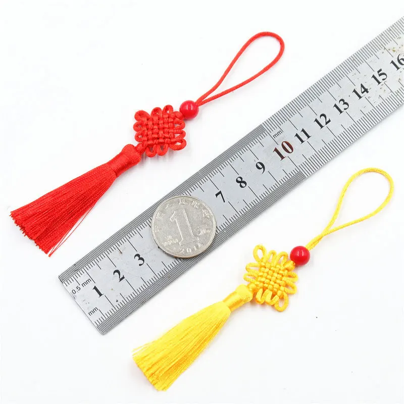 5/10Pcs DIY Craft Soft Tassels Chinese Knot Mini Tassels Handmade with Hanging Loops for DIY Jewelry Making Handicrafts