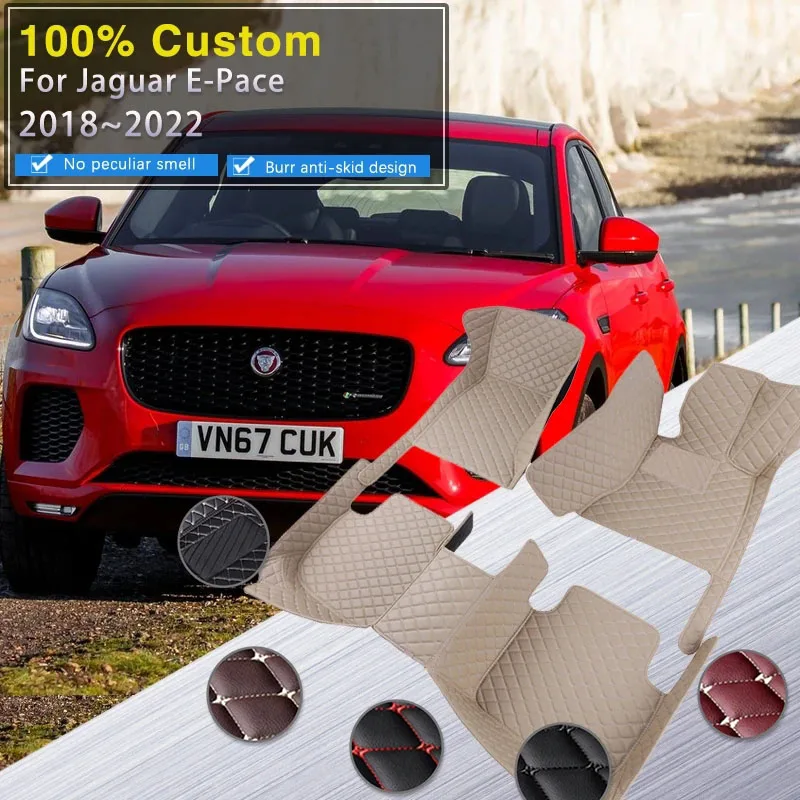 

Car Mats For Jaguar E-Pace EPACE E PACE X540 2018~2022 Luxury Leather Floor Mat Carpet Rug Set Interior Parts Car Accessories