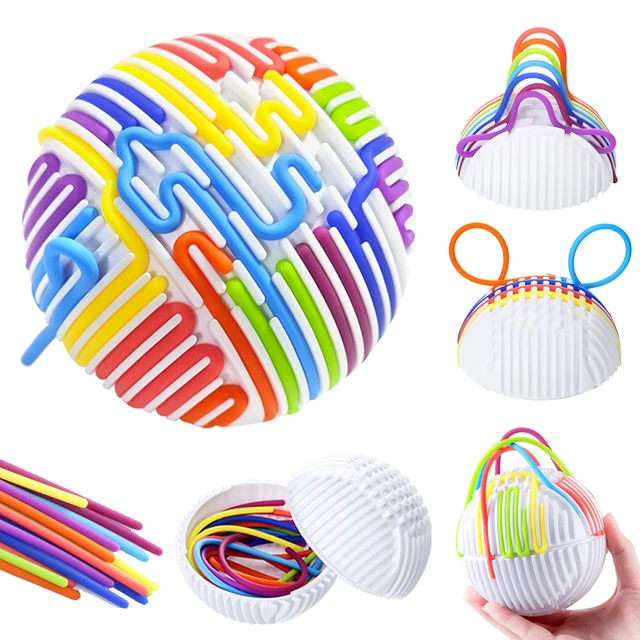 Sensory Activity Ball for Kid Busy Ball Motor Skills Montessori Toy Relaxing Stress Colored Silicone Rod Travel Toy Gift Boy 1