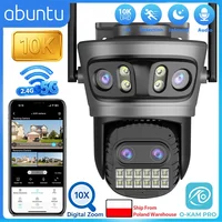 Caméra de sécurité WiFi PTZ 20MP 10K, extérieure, quatre objectifs, quatre écrans, zoom numérique 10X, caméra de surveillance vidéo double bande 2.4G et 5G 1