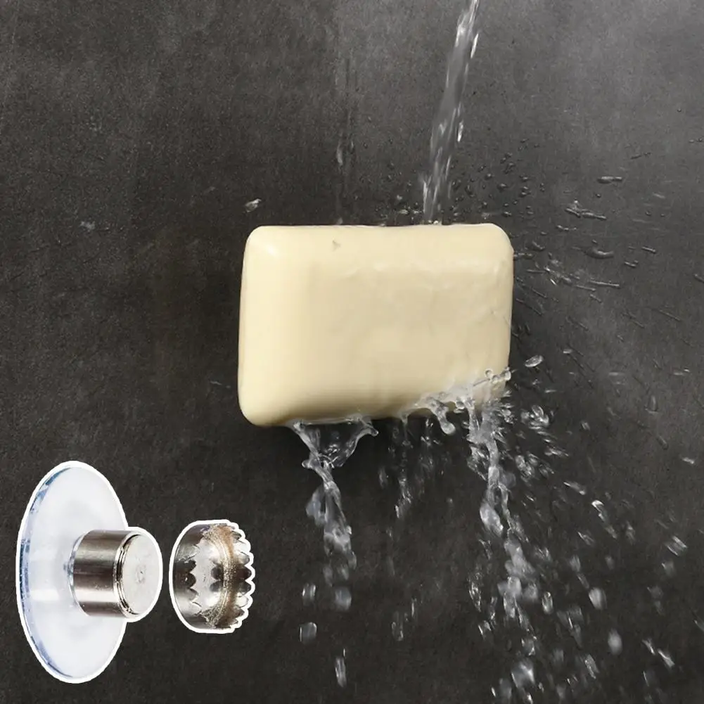 Soap Holder Well-designed Soap Holder Hanging Wall-mounted Magnetic Fast Drying Rack for Bathroom Suction