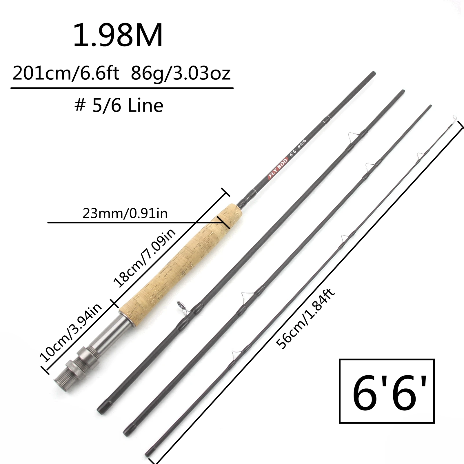 NEW 2.1M 7FT Fly Fishing Rod King Fisher Carbon Fiber Ultralight Weight Fly  Fishing Rod Lake River Fly Rod Goods for fishing