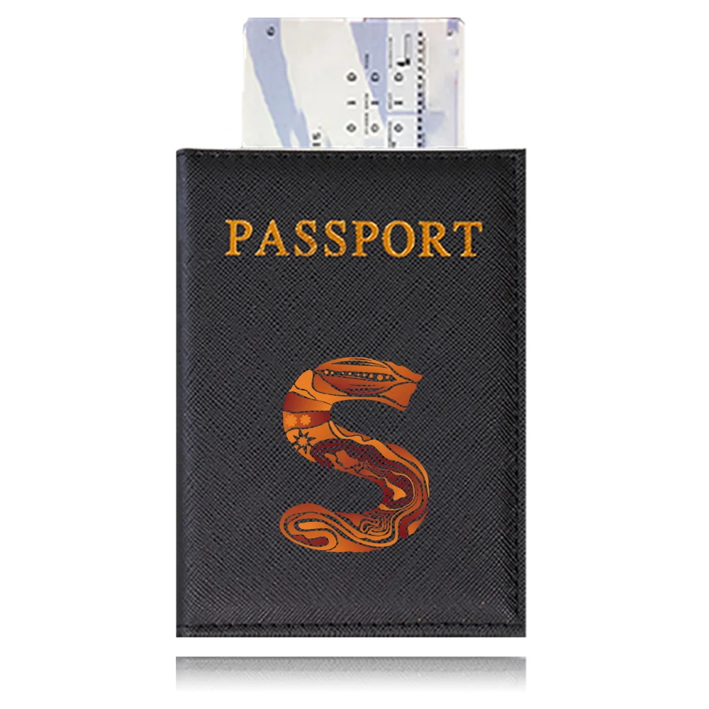 Waterproof Black Leather Passport Holder with Customizable Engraving