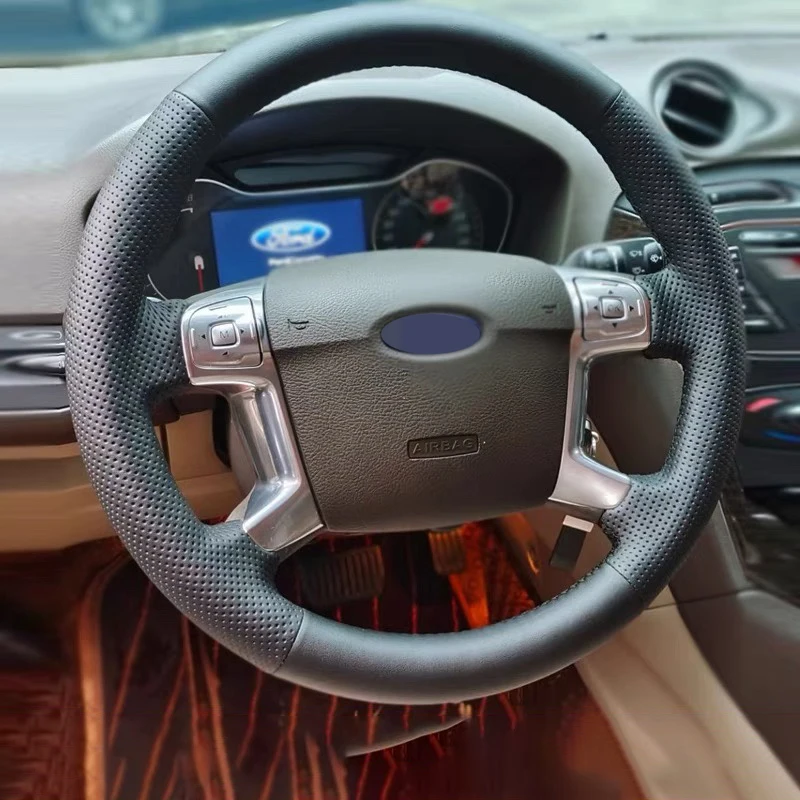 For Ford Mondeo Mk4 2007 2012 S Max 2008 DIY Hand stitched Black