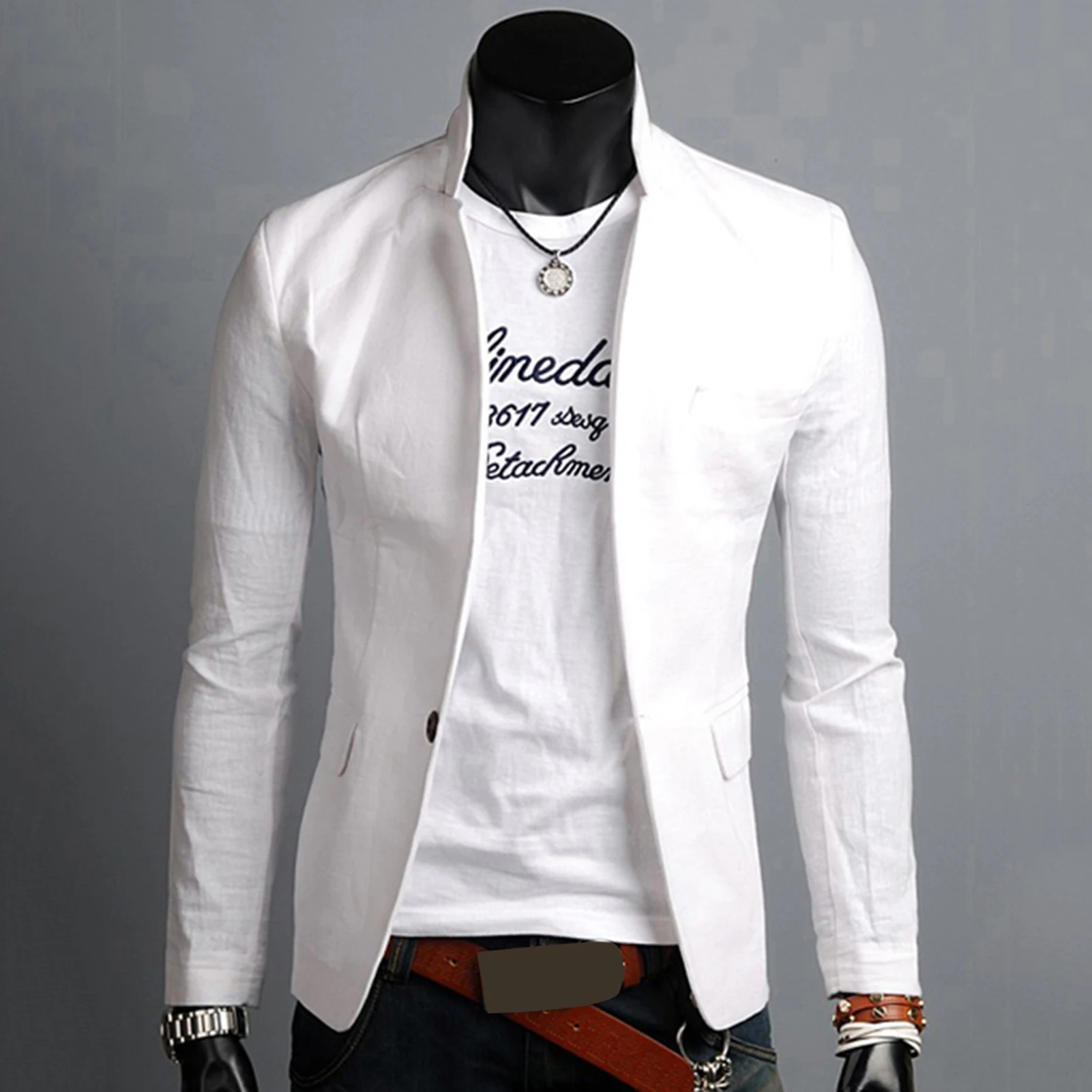 Men Casual Blazer Spring Autumn Blazers Lapel Collar Men's Blazers Tops Business Suit Tops Wedding Party Outwear Men Coat