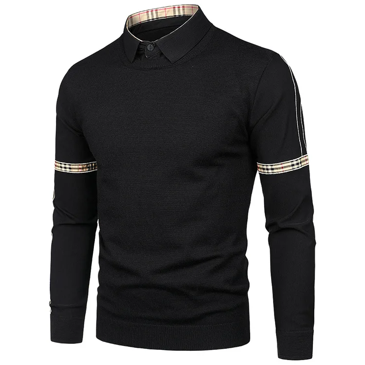 

Winter Sweater Men Solid Color Sweaters Warm Casual Knitted Pullovers