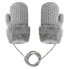 Warm Knitted Gloves Toddler Baby Boys Girls Winter Gloves Mittens with Neck String 1