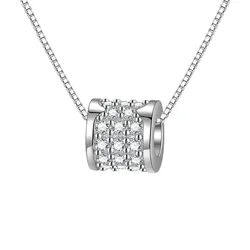 Elegant S925 Sterling Silver Moissanite Pendant Necklace (Box chain)