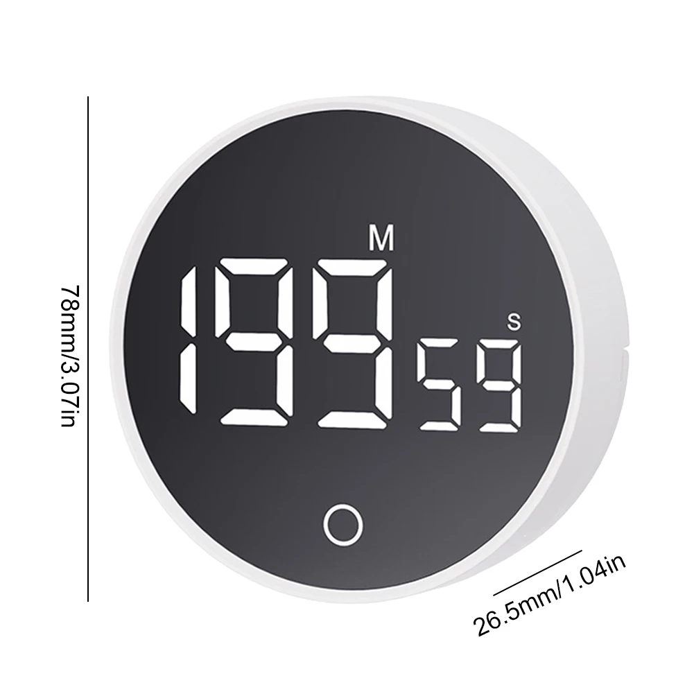 Magnetic Kitchen Timer LED Display Smart Timers Rotatable Digital Cooking Countdown Timers 3 Levels Volume For Cooking Studying
