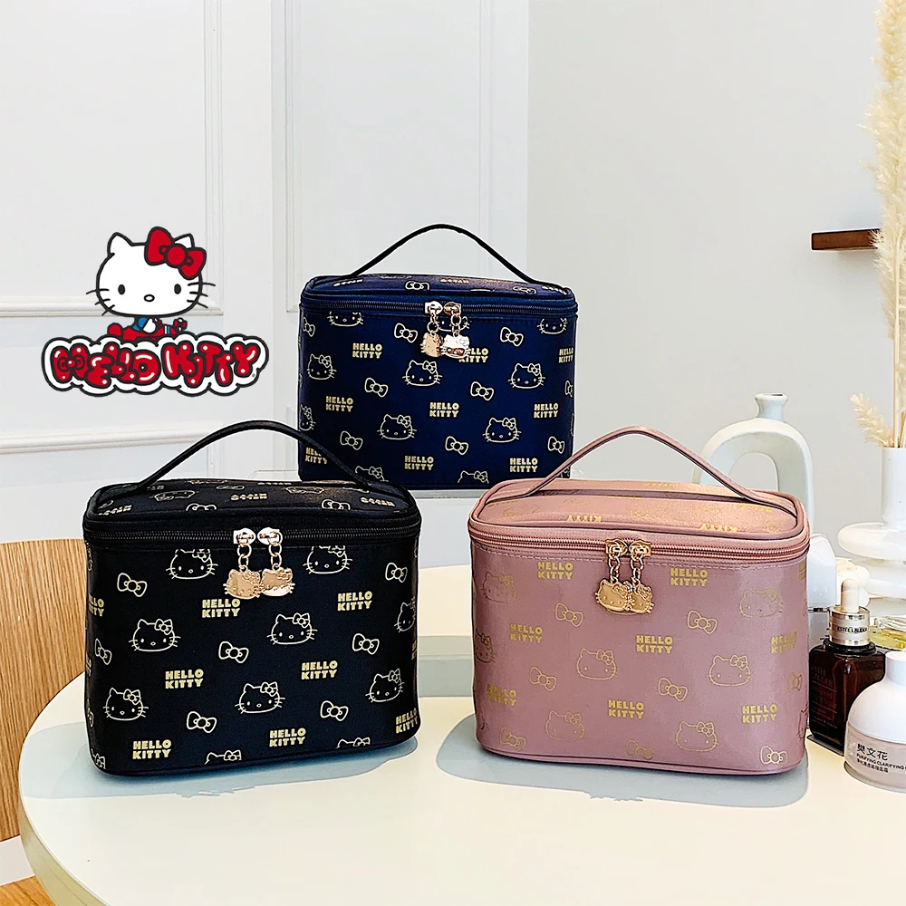 

1Pcs Sanrio Hello Kitty Makeup bag Plush Stationery Bag Cute Cartoon Large Capacity Storage Bag,Kawaii Fashion Box handbag Toys