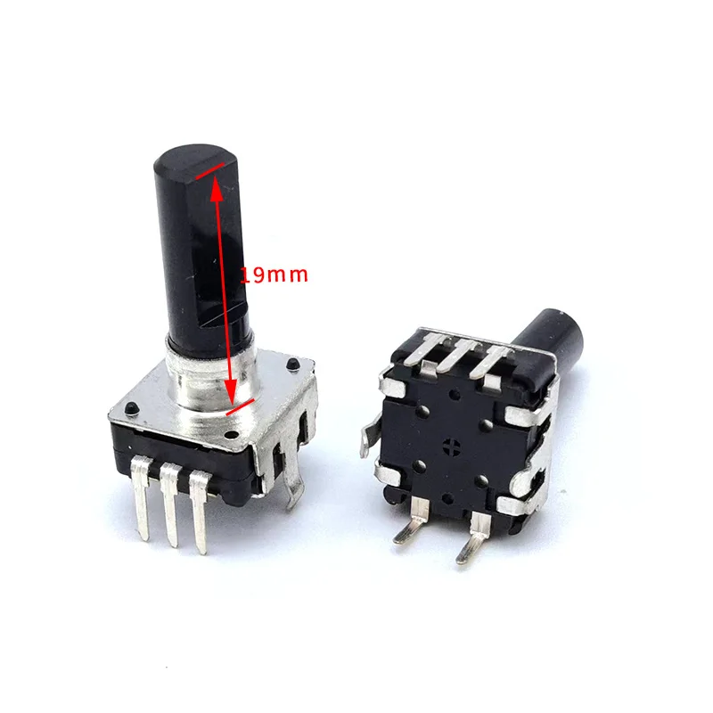 2pcs 360 Degree Potentiometer EC12 Rotary Encoder RE12 Audio Coding 5pins 24 Positions With Push Button Switch Handle 19mm