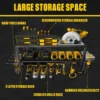 Tool Chest Tool Organizer 3 Tier Wall Mounted Wrench Organizer Drill Rack Heavy Duty Tool Rack for Workshop Garage 5