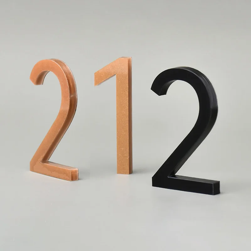 Door Plaque 3D Numeral Self Adhesive Modern Door Number For Exterior House Apartment Mailbox Address Digits Sticker Sign