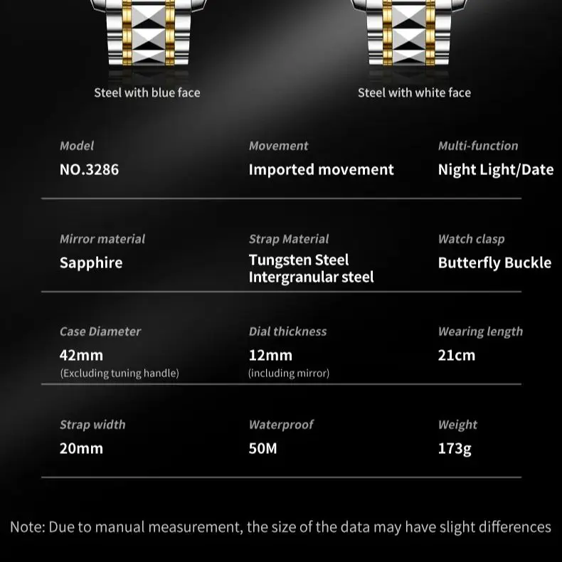 OUPINKE 3286 Men Watch Luxury High end Men Automatic Mechanical Watch Tungsten Steel Calendar Sapphire HD Waterproof Watch Reloj 6