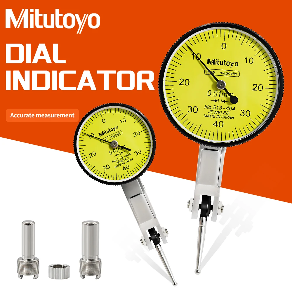 Mitutoyo No.513-404 Stable Accuracy 0.01 Range 0-0.8mm 32/38mm Dial Indicator Analog Lever Dial Gauge Precision Measuring tools dial indicator gauge dial indicator