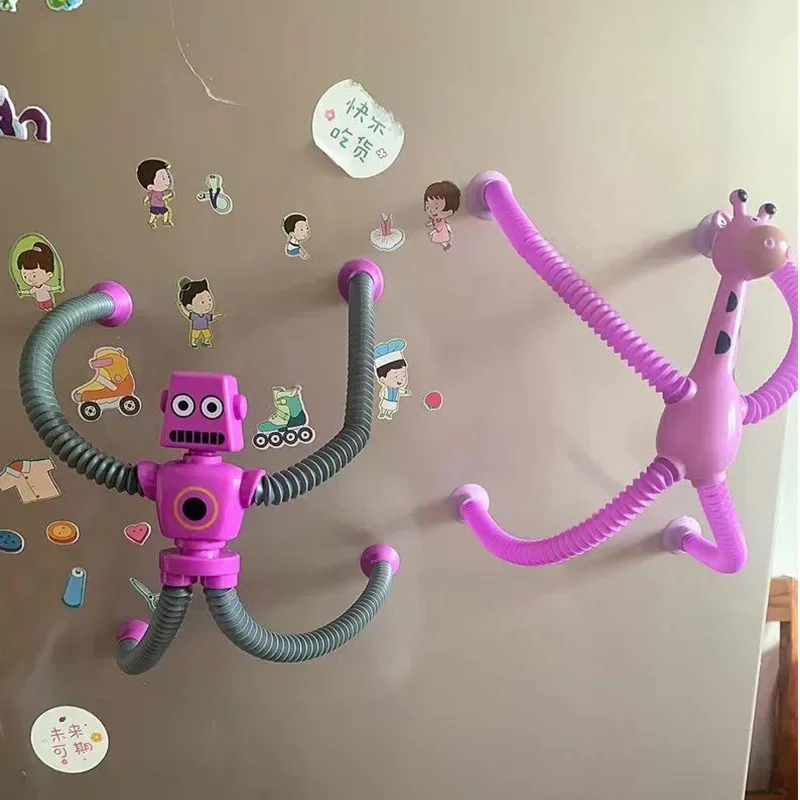 Suction Cup Telescopic Robot Shape Stretch Tube Toys