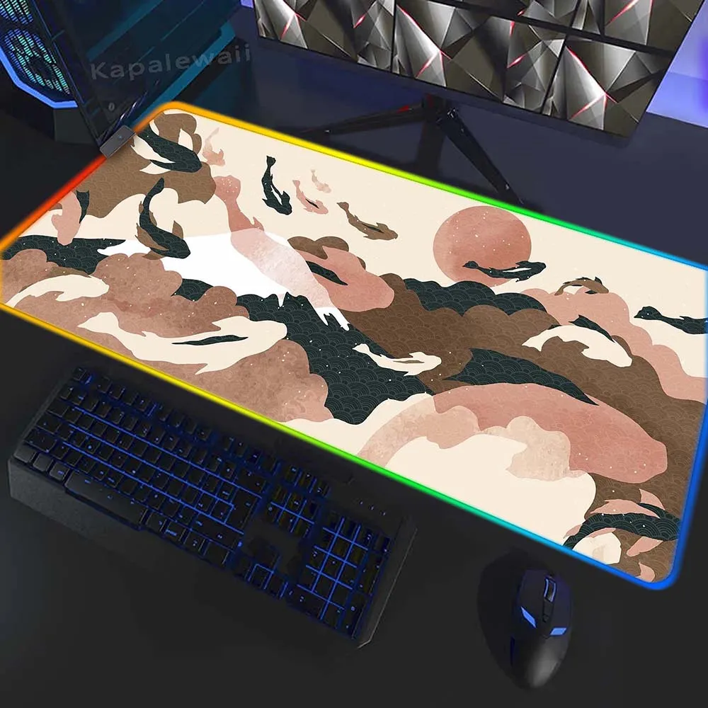 

Abstract Art Plant Rubber Keyboard Pads RGB Gaming Setup Accessories Mouse Mat Glowing USB LED Mouse Pad 900x400mm XXXL Mousepad
