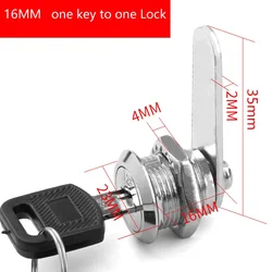 Secure Drawer Cabinet Locks with Keys - Furniture and Office Cam Locks (16mm Single Open)