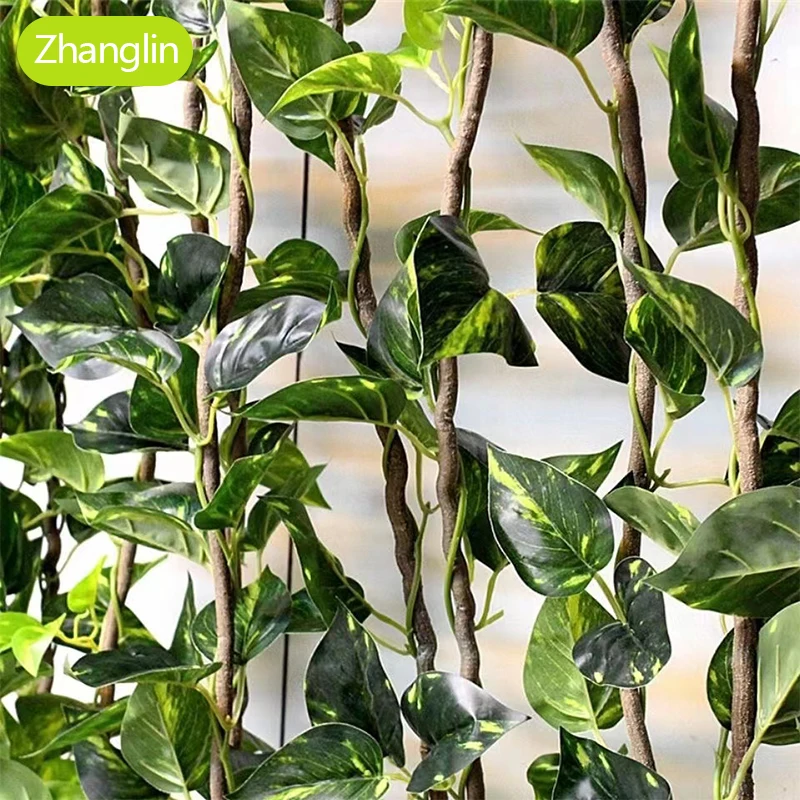 Artificial plants vine green leaf withered vine wall hanging decorative