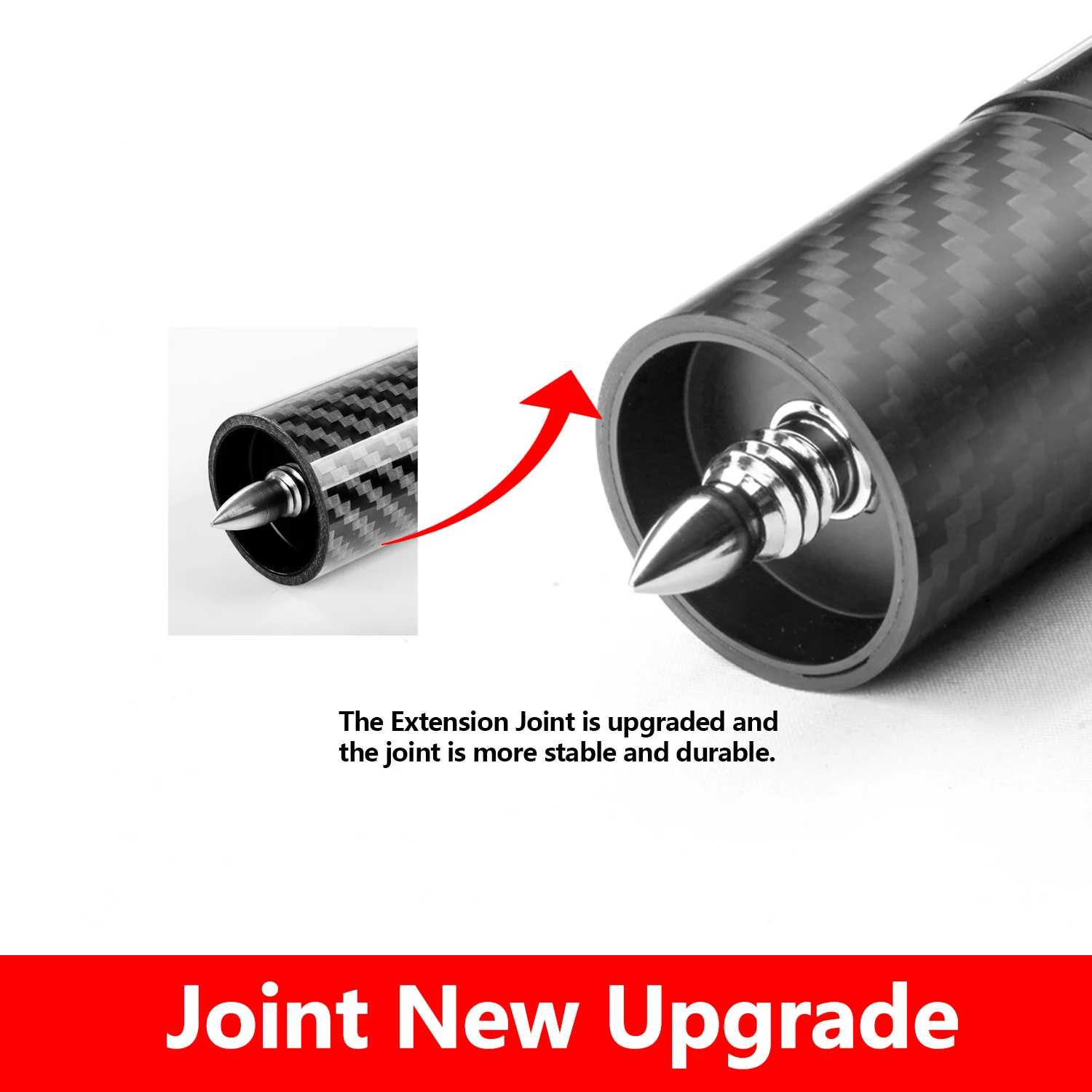 拡張可能なカーボンファイバープールキューエクステンション