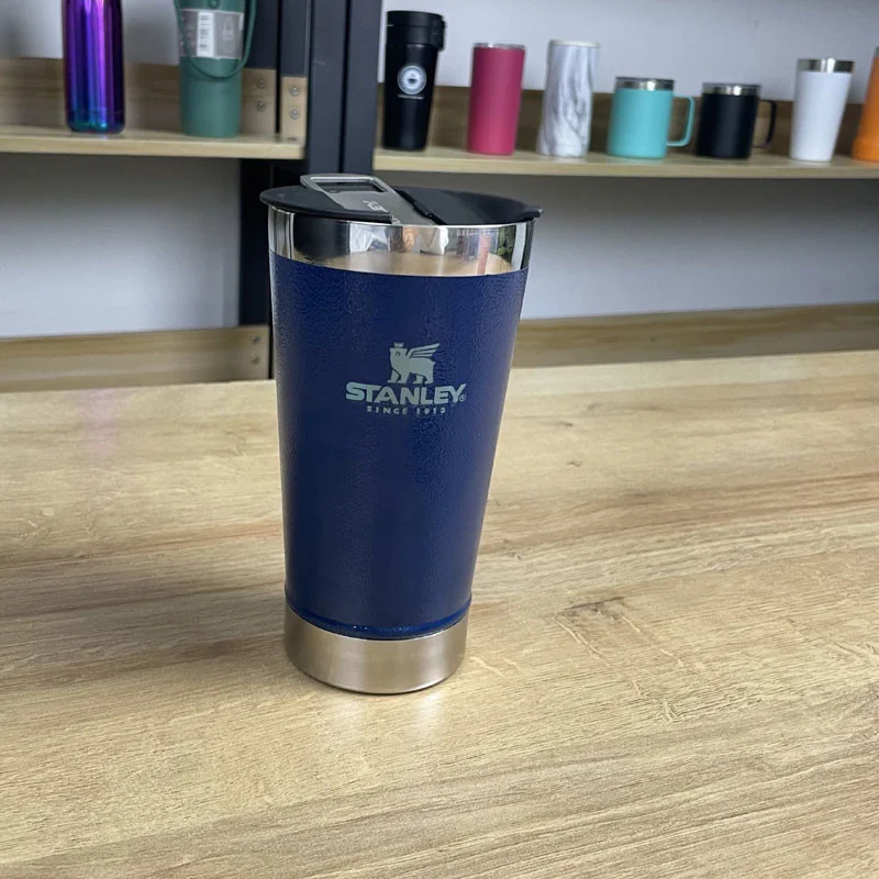 Stanley Copo Termico 473ml Beer Thermal Cup Tumbler with Lid Stainless  Steel Thermos Travel Mug Cup Cold Beer Tumber with Rope - AliExpress