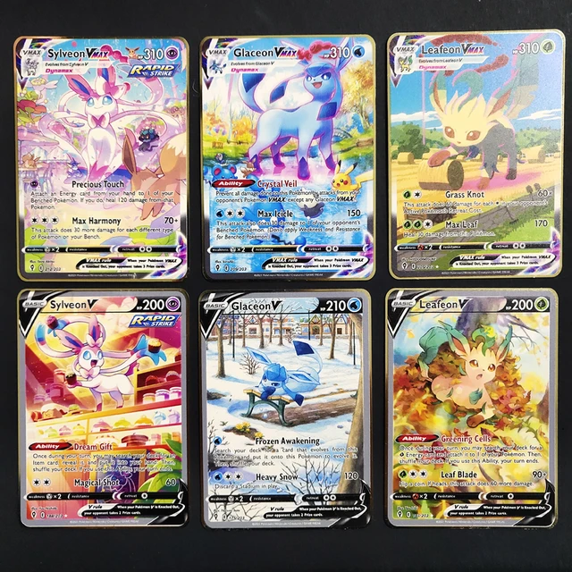 Anime Pikachus Metal Card Pokemon Cards Eevee Charizard Evolution Battle Games Collection Playing Cards Kids Toys Gift 3