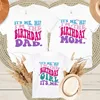 Birthday Shirt Girl 1-12 Years Girl's Party Clothes Its Me Hi Im The Birthday Girl Mom Dad Family Shirts 1
