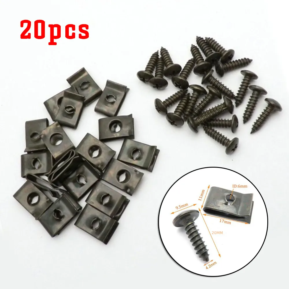 150 STKS Auto Bumper Clips en Bevestigingsmiddelen, Automotive Metalen U Vorm Trim met Onderbak Spatbord en 1 STKS Bevestiging Remover voor Fender Dash Bumper Guard Plaat