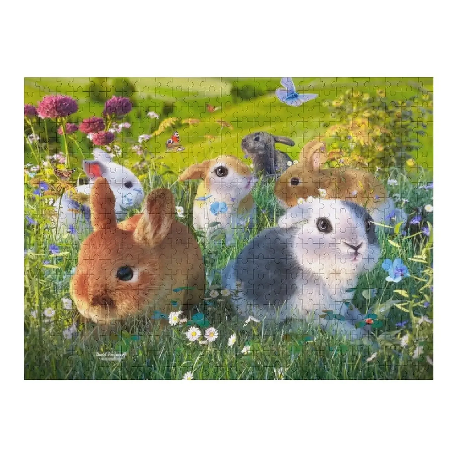 

Bunnies Jigsaw Puzzle Wooden Compositions For Children Personalized Baby Object Puzzle