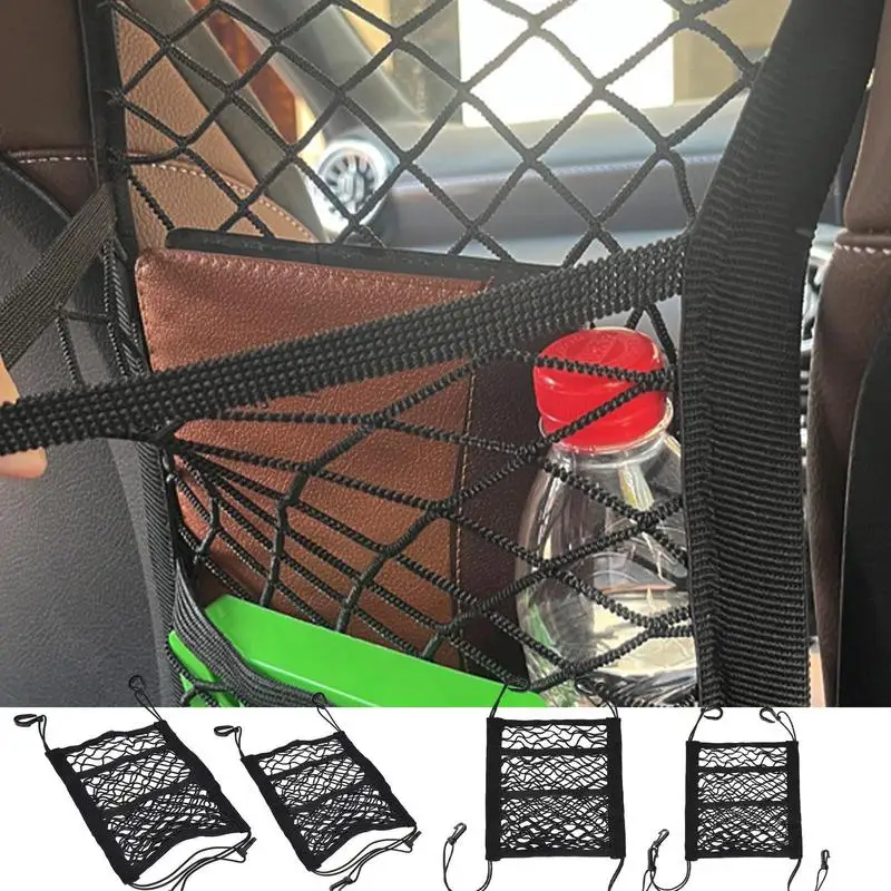 자동차 좌석 네트 백, 좌석 사이 스토리지 네트 백, 자동차 칸막이, 애완 동물 장벽, 3 층 스토리지 포켓 정리함, 자동차 액세서리