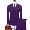 Men's Double Breasted Suits 2024 Terno Masculino Men's Peak Lapel 2 Slits Formal Suits Slim Fit Business Set (Jacket +Pants ) 3