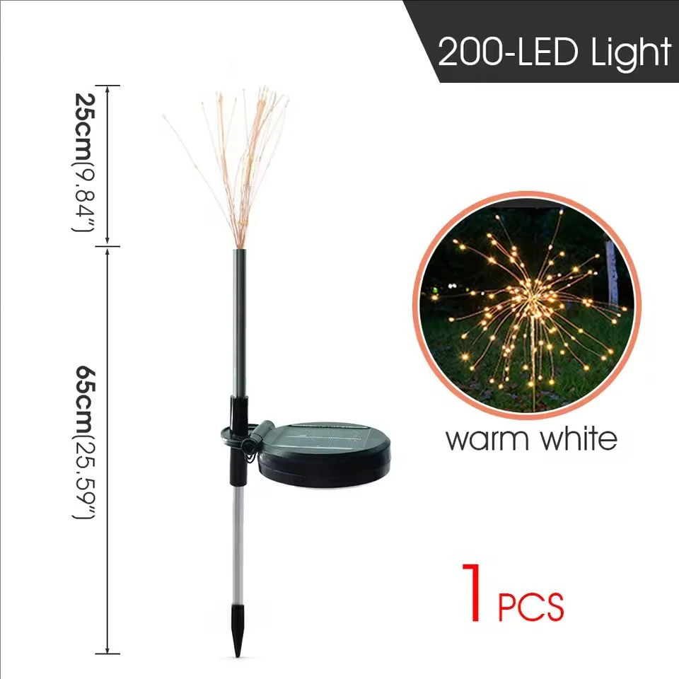8 Lighting Modes Solar Garden Lights,Firework Lights 2 Pack Waterproof Decorativ