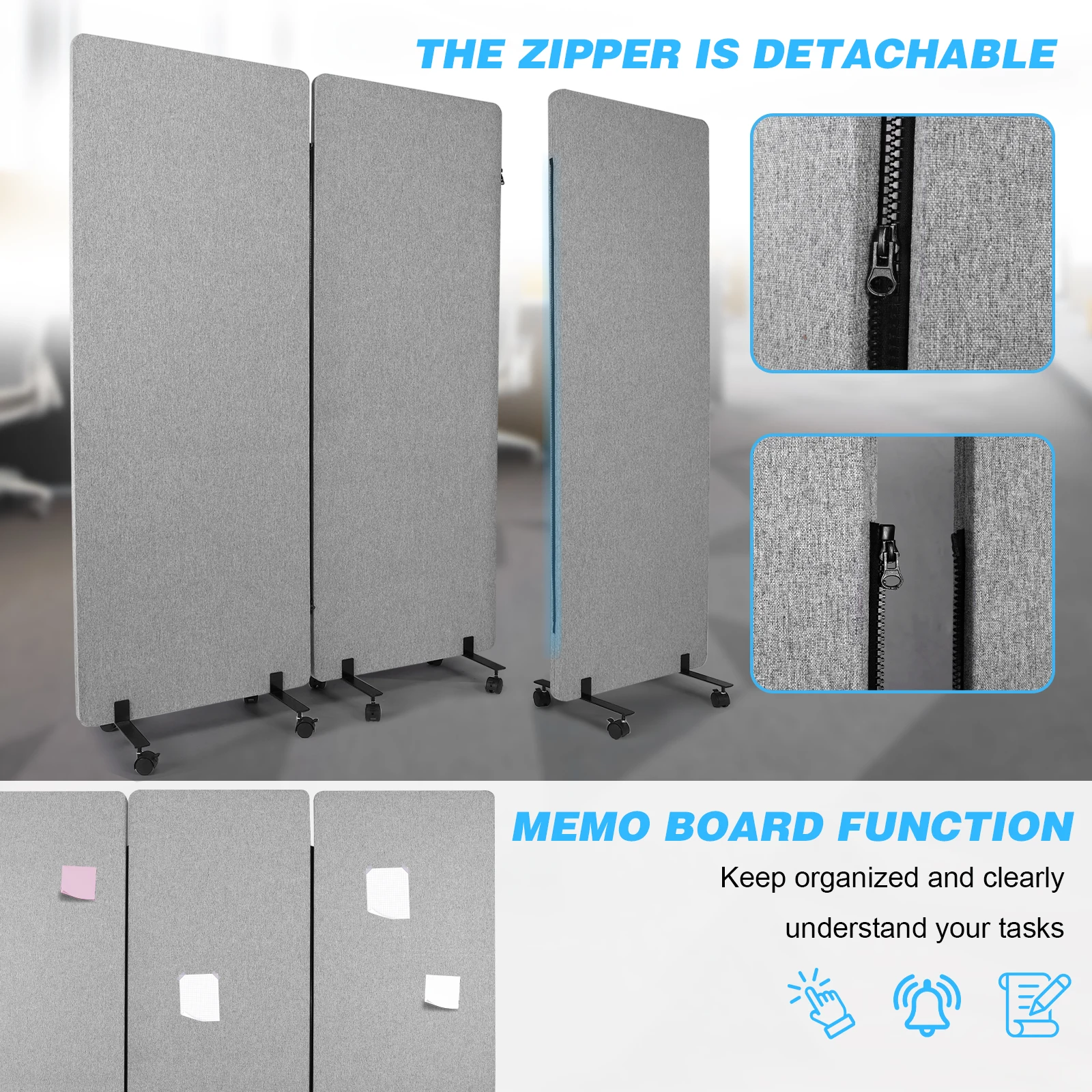 Portable Folding Partition Screens for Office Privacy