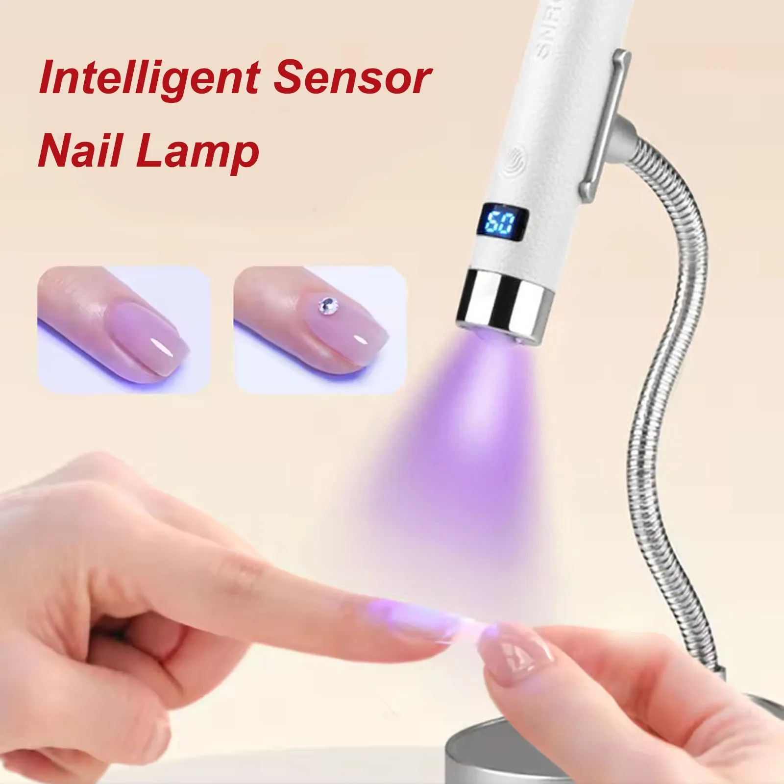 Mini UV LED Nail Lamp with Ai Sensor Desk Handhold Drying Lamp Cordless Portable Nail Dryer for Gel Nails Manicure Salon Tools