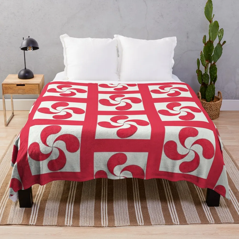 

Basque Cross - Lauburu Throw Blanket Soft Plaid Custom Blankets Sofas Of Decoration Camping Blankets