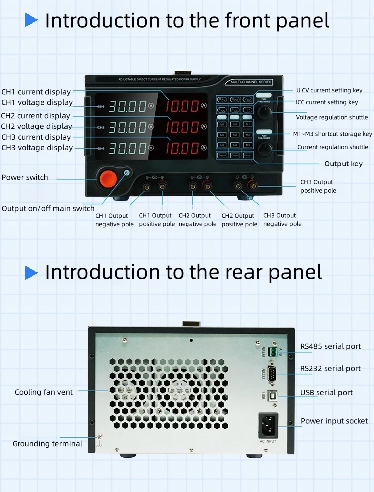 Labor einstellbar 15 V 30 V 40 V 60 V 100 V 80 V 150 V 160 V AC zu DC 2 A 3 A 5 A 10 A 20 A Ladegerät Ausgang programmierbare Stromversorgung – Detail 7