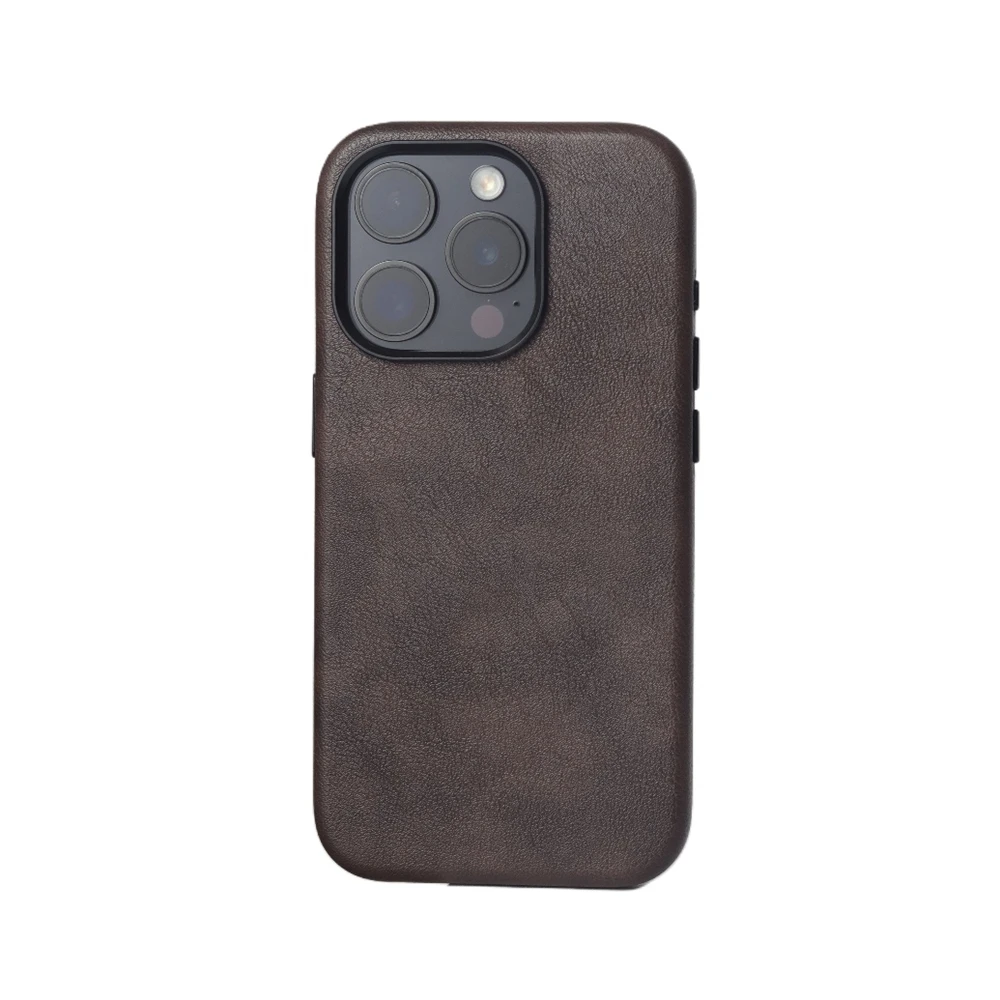 Vintage-Style PU Leather Magnetic Phone Case with Magsafe Wireless Charging and Shockproof Protection