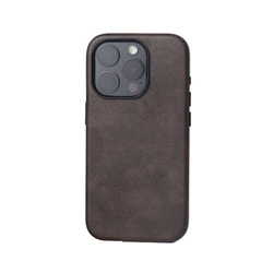 Vintage-Style PU Leather Magnetic Phone Case with Magsafe Wireless Charging and Shockproof Protection for iPhone 14 (FMW Dark Coffee)