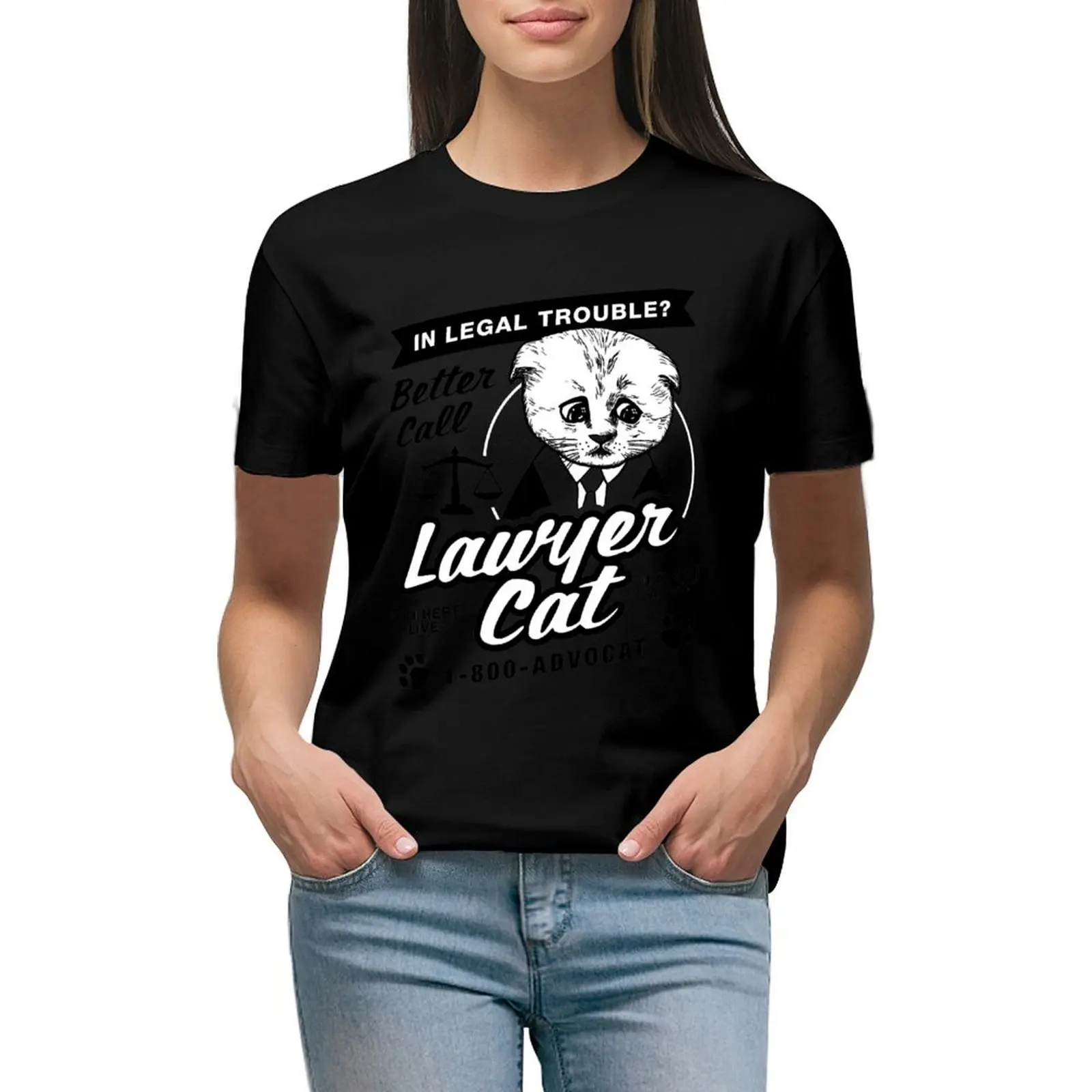 

Lawyer Cat T-Shirt Short sleeve tee cute clothes customs t-shirt dress for Women plus size