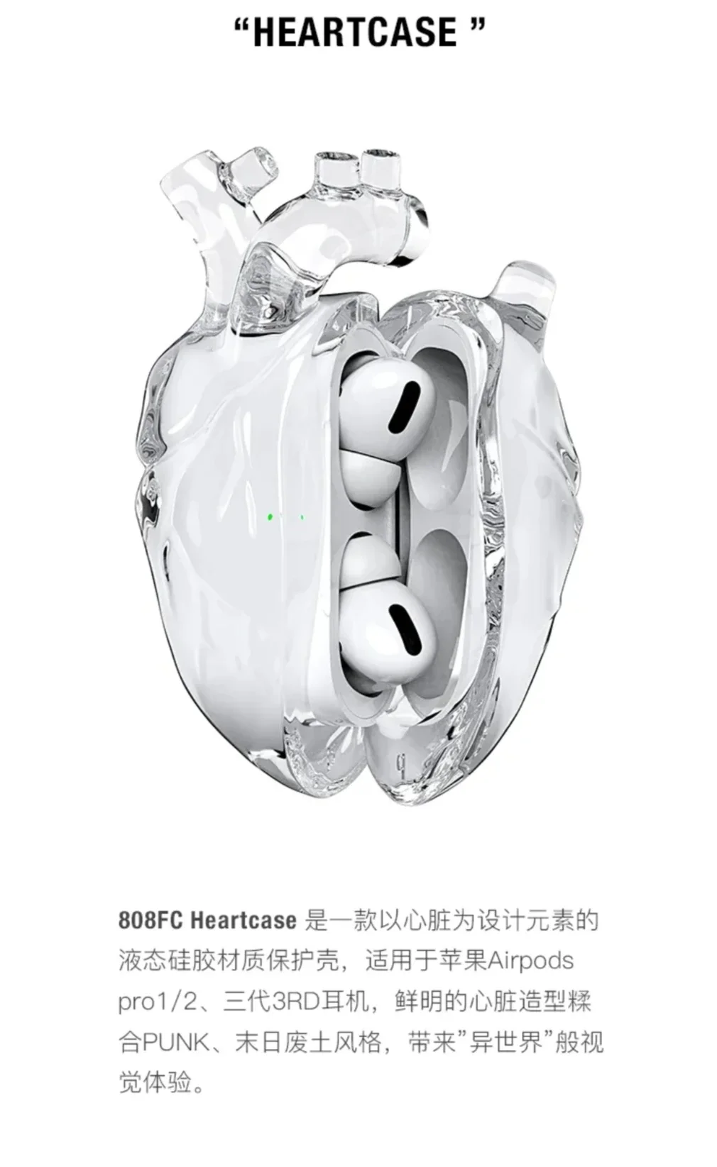 Original Heart Airpods Case Cover Transparent Silicone Soft