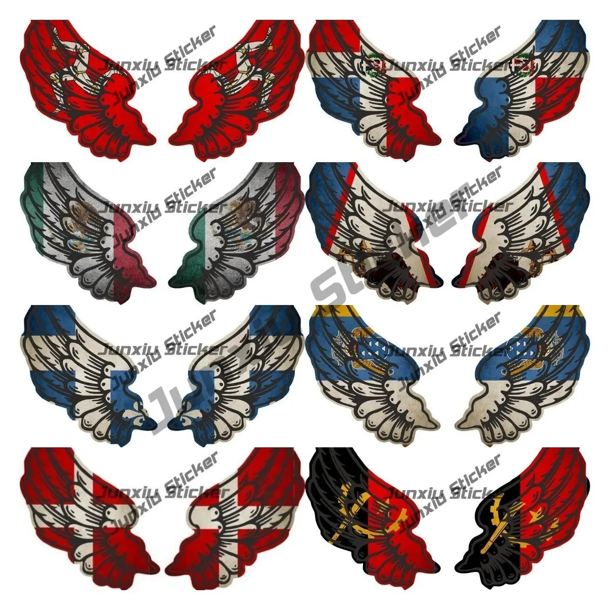 

Creative Wings Car Stickers National Flag Glue Sticker for Cars Camper Bumper Truck Motorcycle Car Stickers Decal Accessories