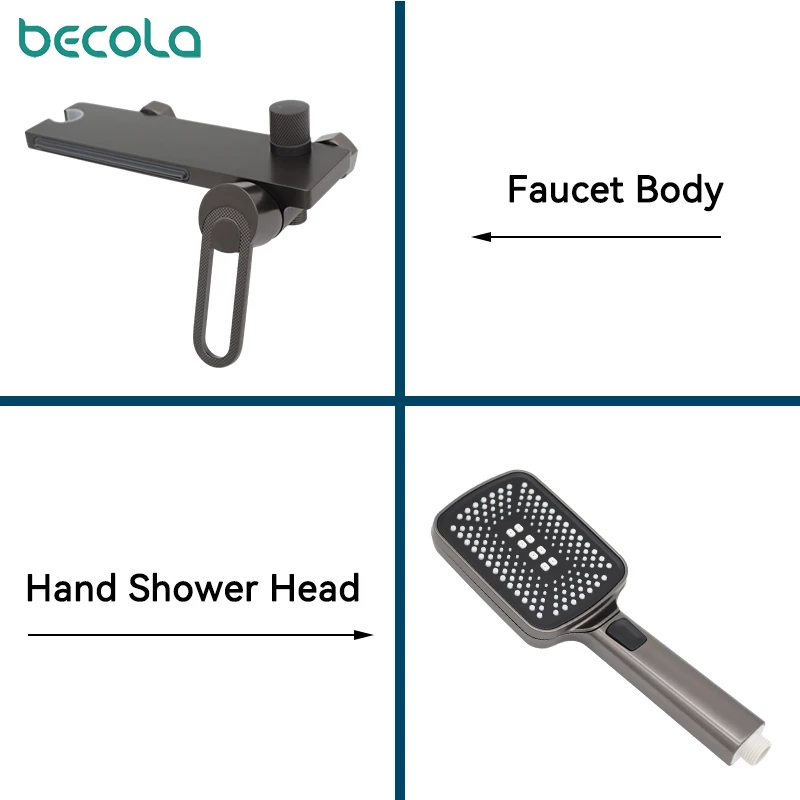 Copper High Flow Bathtub Dedicated Faucet Waterfall Style Water Outlet Shower Nozzle Bathroom shower head